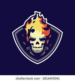 Fire Skull Mascot Logo Design