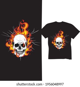 Fire Skull T-shirt design  T-shirt fire Skull