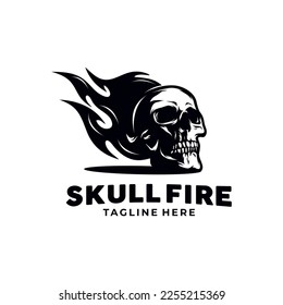 Fire Skull Vector Illustration Graphic Logo Design Template