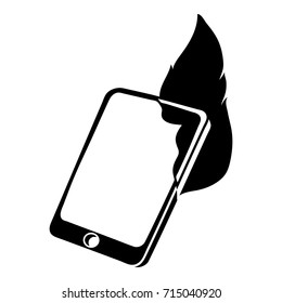 Fire smartphone icon. Simple illustration of fire smartphone vector icon for web