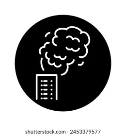 Fire with smoke black line icon. Natural element. Pictogram for web page, mobile app, promo.
