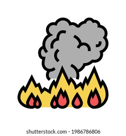 fire smoke color icon vector. fire smoke sign. isolated symbol illustration