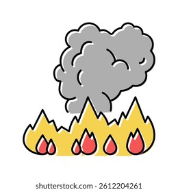 fire smoke color icon vector. fire smoke sign. isolated symbol illustration