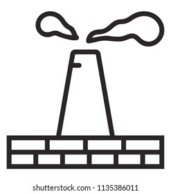 
A fire smoke is coming outwards from chimney with the bricks aside depicting brick kiln 
