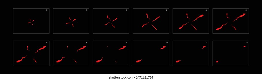 fire Smoke explosion Animation. Line Smoke animation. Sprite sheet for game or cartoon or animation
