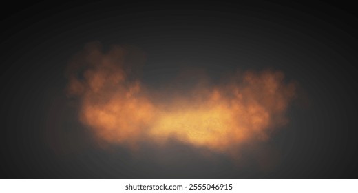 Fire smoke and flying fire particles sparks fierce flames fire, heat, grill, heat glow in a cloud isolated transparent vector. Hell fire with glowing ash.