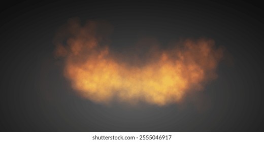 Fire smoke and flying fire particles sparks fierce flames fire, heat, grill, heat glow in a cloud isolated transparent vector. Hell fire with glowing ash.