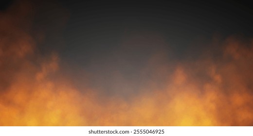 Fire smoke and flying fire particles sparks fierce flames fire, heat, grill, heat glow in a cloud isolated transparent vector. Hell fire with glowing ash.