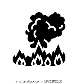 fire smoke glyph icon vector. fire smoke sign. isolated contour symbol black illustration