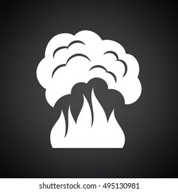 Fire Smoke Icon Black Background White Stock Vector (Royalty Free ...