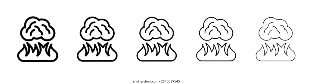 Fire smoke icon filled flat sign concept for web design.