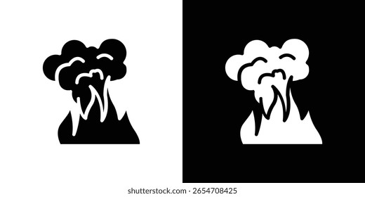 Icono de humo de fuego de un Vector de estilo plano