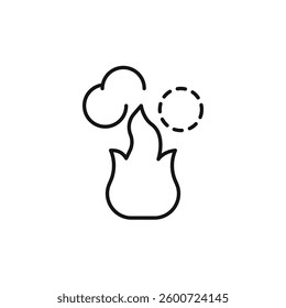 Fire smoke icon isolated. simple vector icon on white background