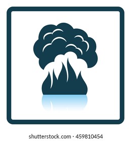 Fire and smoke icon. Shadow reflection design. Vector illustration.