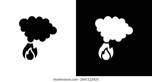 Fire smoke icon symbols. Vector illustration.