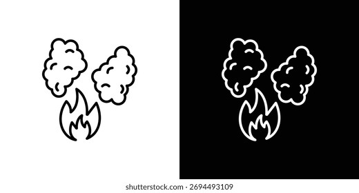 Ícone de fumaça de fogo para o logotipo de modelo, projetos vetoriais.