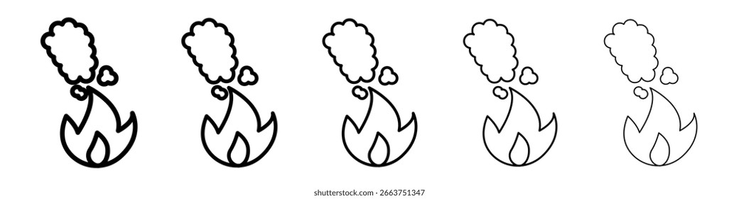 Colección de Vector de icono de humo de fuego. EPS 10
