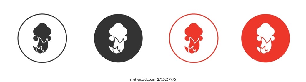 Icono de humo de fuego. Diseño de Vector de Web