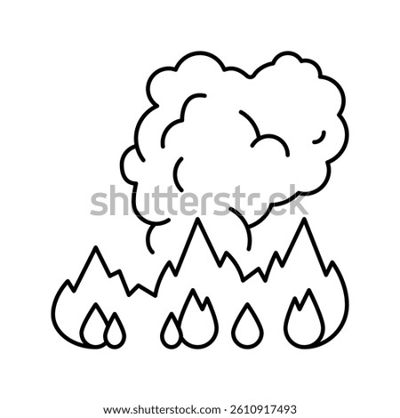 fire smoke line icon vector. fire smoke sign. isolated contour symbol black illustration