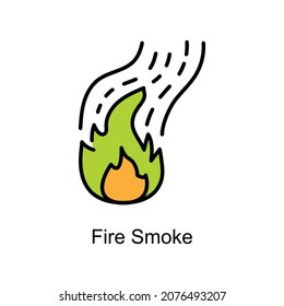 Fire Smoke vector fill outline icon. Illustration style EPS 10 file format