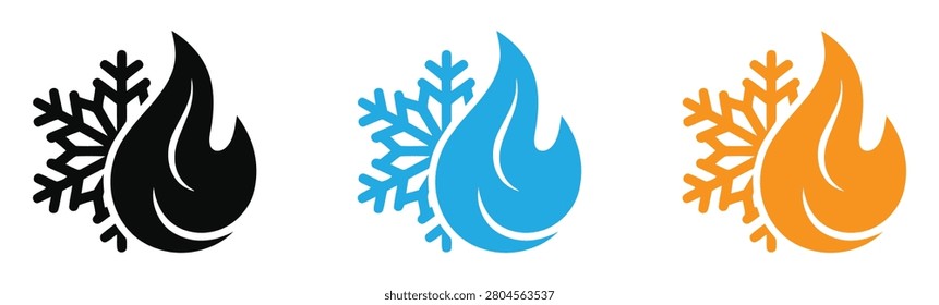 Fire snowflake icons 