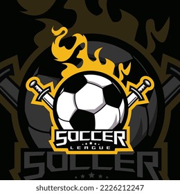 Fire soccer football sport logo
