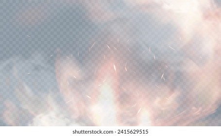 Fire spark background. Vector fire sparks. Sparks PNG, fire particles. Fire spark background