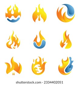 Fire spark logo bundle Free Vector illustration Design