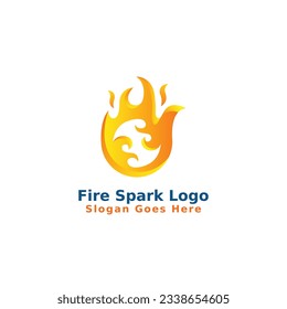 vector de diseño del logotipo de la chispa de fuego