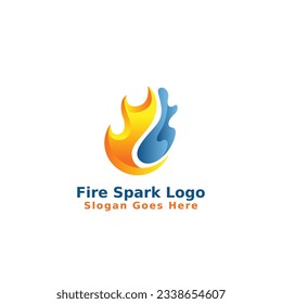 Fire spark logo design vector
