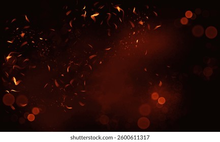 fire sparks against a dark background. features a dynamic display of orange and red fire sparks against a dark background.