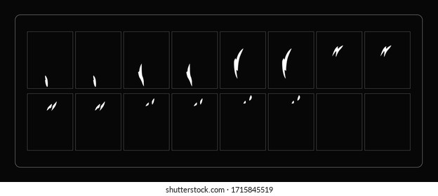 Fire sparks animation. Sparks effect sprites sheet for games, cartoon, video, animation or motion design. eps-10 vector illustration.