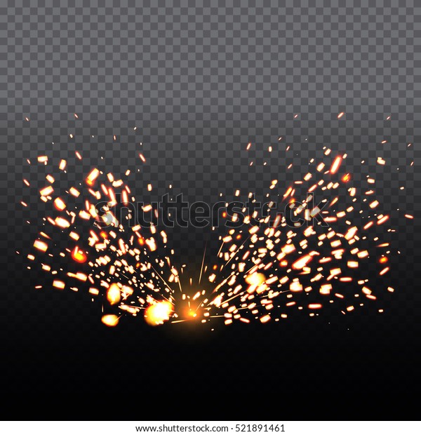 透明な背景に金属溶接の火の粉 鉄切断中 ベクターイラスト のベクター画像素材 ロイヤリティフリー