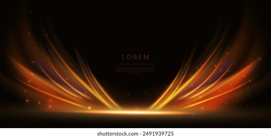 Fire sparks motion effect with lighting effect and sparkle with copy space for text. Vector illustration