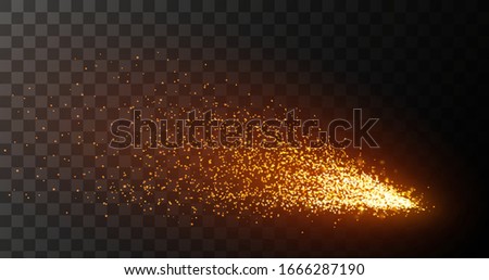 Fire sparks on transparent background. Iron cutting or metal welding.