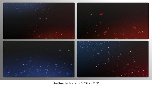 Fire sparks vector flying up. Burning glowing particles. Firestorm texture. Isolated on a black transparent background