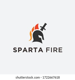 fire spartan logo / spartan vector