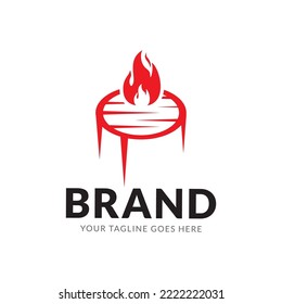 Feuerspatel Hot Grill Logo Vorlage.