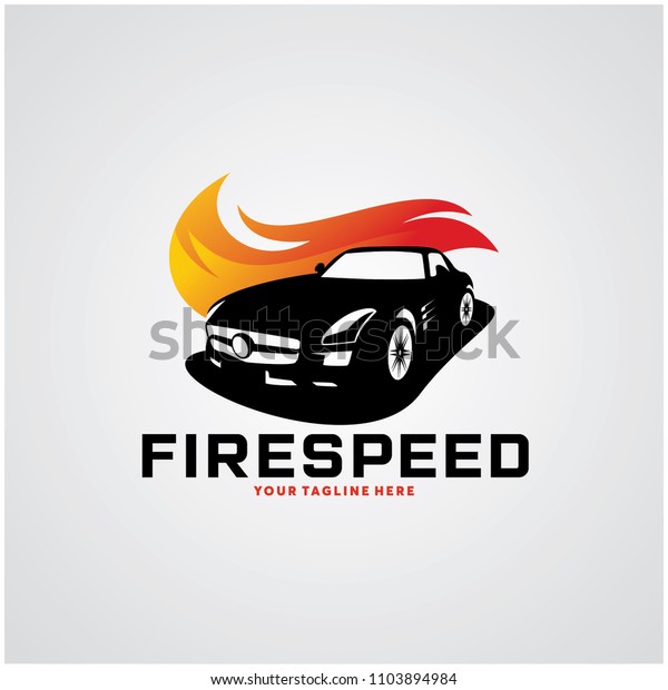 Fire Speed Car Logo Design\
Template