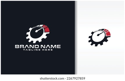 Fire speed and gear logo vector