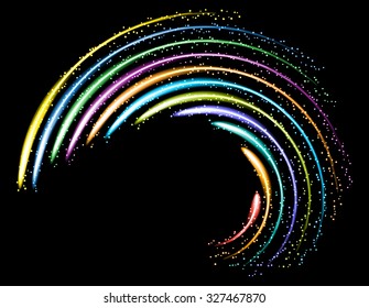 Fire spiral on black background