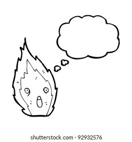 Feuerbrand-Cartoon mit Gedankenblase