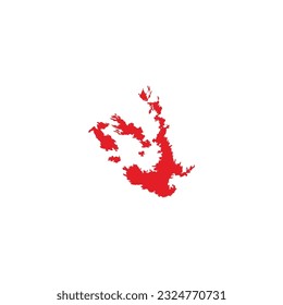 Fuego, símbolo geométrico de salpicadura simple vector de logotipo