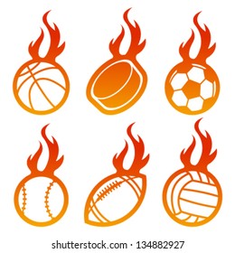 Fire Sport Balls Logo Icons