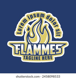 Fire sport logo, flame vector gesign