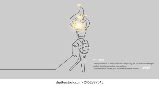  Fire. Sports Cup. Line drawing.Vector illustration .