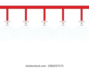 Aspersor contra incendios. Sistema de extinción automática de incendios. Ilustración vectorial. 