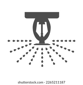 Fire sprinkler in black and white background, vector