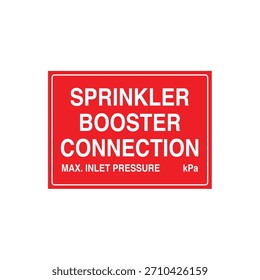 Sinal de localização da ligação do sistema de admissão de água do corpo de bombeiros SPRINKLER BOOSTER