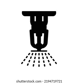 Fire sprinkler for extinguisher fire icon in black solid style